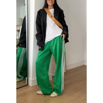 KMBANGI Women's Stylish Striped Sweatpants with Pockets