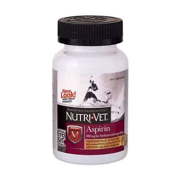 Nutri-Vet K9 Dog Aspirin for Large Dogs 75ct | Pain Relief Supplement