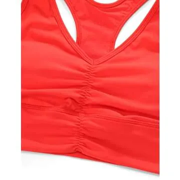 CRZ YOGA Ruched V-Neck Longline Sports Bra for Women