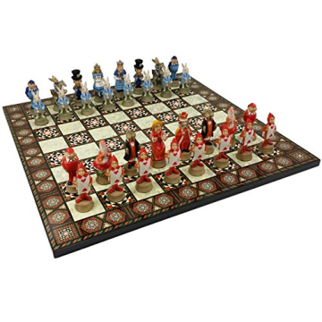 HPL Alice in Wonderland Fantasy Chess Set with 17" Mosaic Color Board