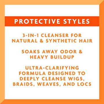 Cantu Protective Styles by Angela Hair Bath & Cleanser with Apple Cider Vinegar & Aloe, 10 Ounce