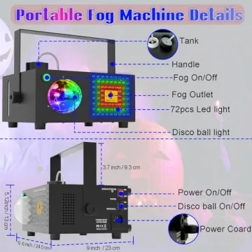 IMONE 2 in 1 Fog Machine with Lights for Parties