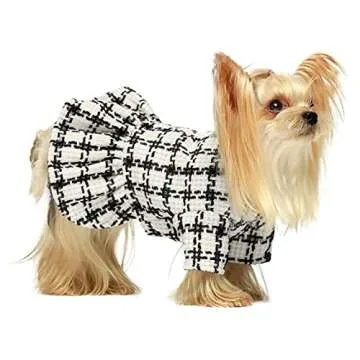 Fitwarm Vintage Plaid Dog Dresses - Stylish Winter Apparel for Pets