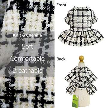 Fitwarm Vintage Plaid Dog Dresses - Stylish Winter Apparel for Pets