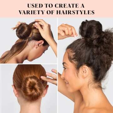 Kitsch U Shaped Hair Pins for Girls, Teens & Women | Hairpin Perfect for Updos, Ballet Buns & Wig Styling - 3 Inches & 2.5 Inches, Brown, 18Pcs