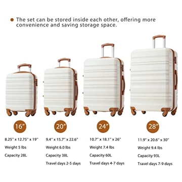 LONG VACATION 6-Piece Luggage Set with TSA Locks