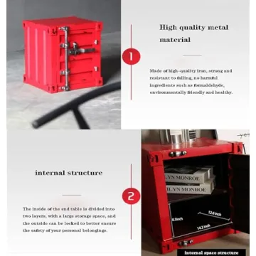 ZHAOYONGLI Industrial End Table - Stylish Storage Solution