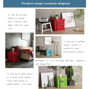 ZHAOYONGLI Industrial End Table - Stylish Storage Solution