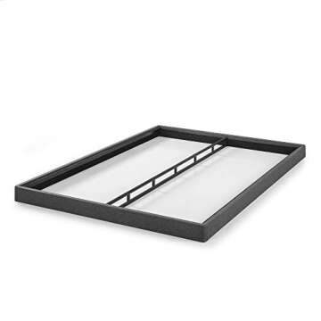 ZINUS Upholstered Metal and Wood Box Spring, 4 Inch Mattress Foundation, Easy Assembly, Fabric Paneled Design, King, Grey
