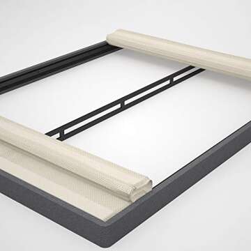 ZINUS Upholstered Metal and Wood Box Spring, 4 Inch Mattress Foundation, Easy Assembly, Fabric Paneled Design, King, Grey