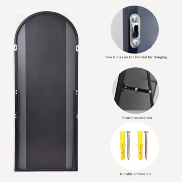 Dewfig Arched Full Length Floor Mirror 71x30 Gold