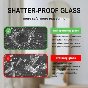 Dewfig Arched Full Length Floor Mirror 71x30 Gold