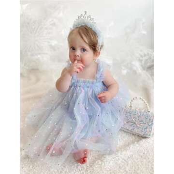 AGQT Toddler Girls Tutu Dress Sleeveless Kids Tulle Tutu Dress Birthday Party Babydoll Dresses Sequi...