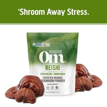 Om Mushroom Superfood Reishi Powder for Immune Support