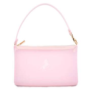 Wristlet by Pudinbag for Women | Zipper Wristlet | Phone Wristlet | Beach Pouch | Water Resistant Silicone | Semi-transparent | Vegan (Pink)