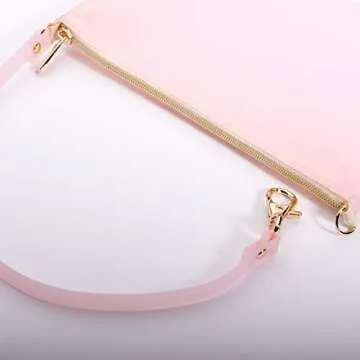 Wristlet by Pudinbag for Women | Zipper Wristlet | Phone Wristlet | Beach Pouch | Water Resistant Silicone | Semi-transparent | Vegan (Pink)