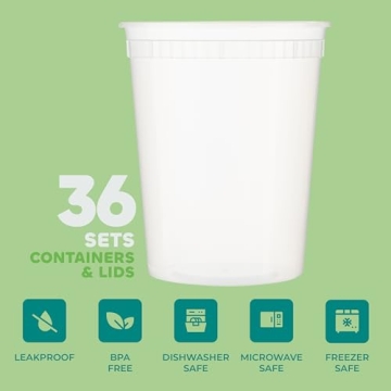 JoyServe Deli Food Containers 32 Oz - 36 Sets