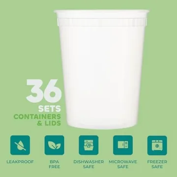 JoyServe Deli Food Containers 32 Oz - 36 Sets