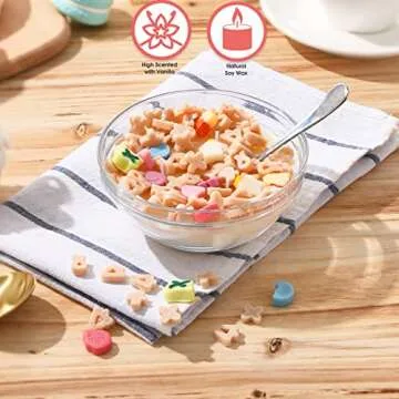 Cereal Candle Bowl - Vanilla Scented Food Candles Aesthetic - Cute Candles for Cool Gifts - 3 Wicks Cereal Candles for Best Burn - Cereal Bowl Candle with Spoon - Cool Candles for Cool Things