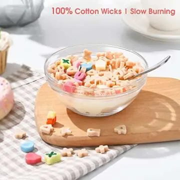 Cereal Candle Bowl - Vanilla Scented Food Candles Aesthetic - Cute Candles for Cool Gifts - 3 Wicks Cereal Candles for Best Burn - Cereal Bowl Candle with Spoon - Cool Candles for Cool Things