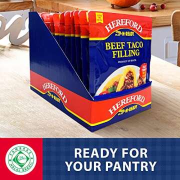 Hereford Beef Taco Filling - Ready-to-Eat, Shelf Stable