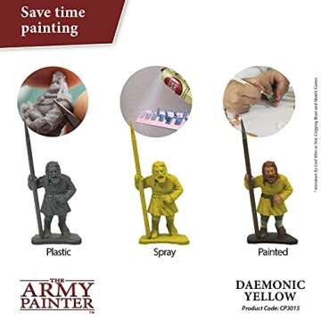 The Army Painter Color Primer Spray Paint, Daemonic Yellow, 400ml, 13.5oz - Acrylic Spray Undercoat ...