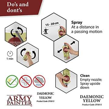 The Army Painter Color Primer Spray Paint, Daemonic Yellow, 400ml, 13.5oz - Acrylic Spray Undercoat for Miniature Painting - Spray Primer for Plastic Miniatures