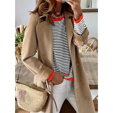 NARURAL Women's Lightweight Cotton Striped Sweater