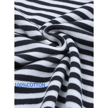 NARURAL Women's Lightweight Cotton Striped Sweater
