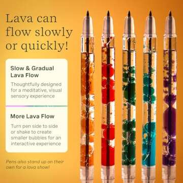Lifelines Scented Lava Gel Pen Set, 2-Pack (Blue & Red) - 0.7mm Colored Gel Pens Infused with Scented Essential Oil Blends & Mesmerizing Lava - School Supplies for College Kids & Adults