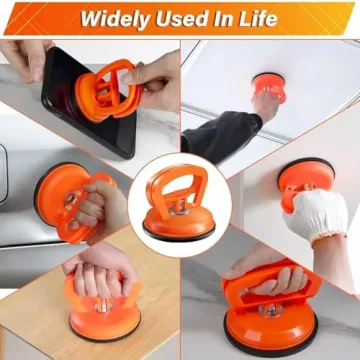 WASAIQI Dent Puller,Car Dent Puller 3 Pack Dent Remover Tool Suction Cup Dent Puller Dent Removal Kit for Car and Dent Repair Kit for Car Body,Tiles Lifting,Objects Moving,Screen (Yellow+Orange+Blue)