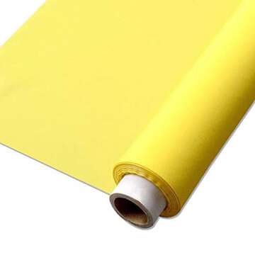 INTBUYING 1 Yard Silk Screen Mesh Screen Printing Mesh Fabric 50 Inches Wide 250Mesh (100T) Yellow