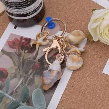 Sdopbinbin Beach Keychain Seashell Starfish For Women Girls Ocean Keychain For Purse Small Beach Accessories Sea Shell Keychain For Teens Adults Beach Themed Gifts For Women Girls Starfish Keychain