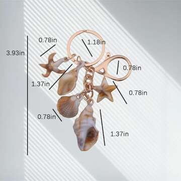 Sdopbinbin Beach Keychain Seashell Starfish For Women Girls Ocean Keychain For Purse Small Beach Accessories Sea Shell Keychain For Teens Adults Beach Themed Gifts For Women Girls Starfish Keychain