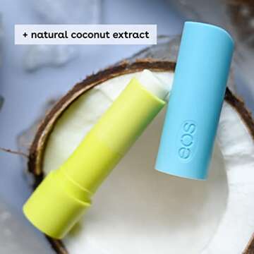 eos Sun Protect - Coconut | Lip Balm with SPF 30 Protection and Water Resistant | Lip Care to Nourish Dry Lips | Gluten Free | 0.14 oz