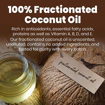 Skinsations Fractionated Coconut Oil 16oz | Natural Massage and Body Oil for Skin and Hair, Lightweight Carrier Oil for Essential Oil Aromatherapy