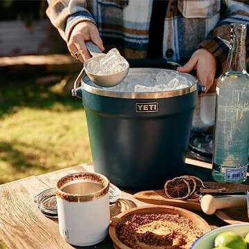 YETI Rambler Beverage Bucket, Double-Wall Vacuum Insulated Ice Bucket with Lid, Camp Green