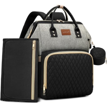 ROSEGIN Diaper Bag Backpack with Changing Pad, Pacifier Case, Baby Bag for Boy Girl Toddler - Large,...