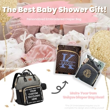 ROSEGIN Diaper Bag Backpack with Changing Pad, Pacifier Case, Baby Bag for Boy Girl Toddler - Large, Stylish, Waterproof Travel Diaper Bag for Mom - Baby Shower - Black Grey