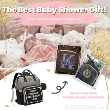 ROSEGIN Diaper Bag Backpack with Changing Pad, Pacifier Case, Baby Bag for Boy Girl Toddler - Large, Stylish, Waterproof Travel Diaper Bag for Mom - Baby Shower - Black Grey