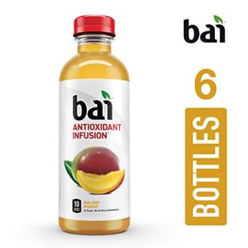 Bai Flavored Water, Malawi Mango, Antioxidant Infused Drinks, 18 Fluid Ounce Bottles, 6 count