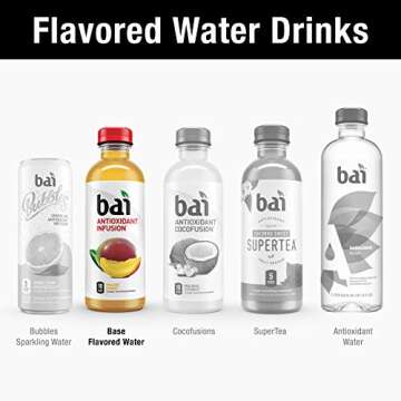 Bai Flavored Water, Malawi Mango, Antioxidant Infused Drinks, 18 Fluid Ounce Bottles, 6 count