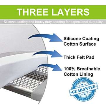 Ironing Board Cover and Pad Silicone Coated Resists Scorching and Staining Ironing Board Pads