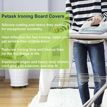 Ironing Board Cover and Pad Silicone Coated Resists Scorching and Staining Ironing Board Pads