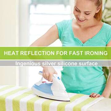 Ironing Board Cover and Pad Silicone Coated Resists Scorching and Staining Ironing Board Pads
