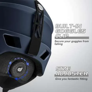 Odoland Ski Helmet and Goggles Set, Snowboard Helmet Glasses for Men, Women & Youth - Shockproof/Windproof Gear for Skiing, Snowboarding, Midnight Blue, M