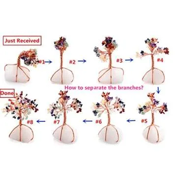 Jovivi Natural Amethyst Crystal Money Tree Crystal Quartz Feng Shui Wealth Ornament Tree Life Healing Crystals Reiki Office Living Room Table Decoration Good Luck Health Figurine Gift