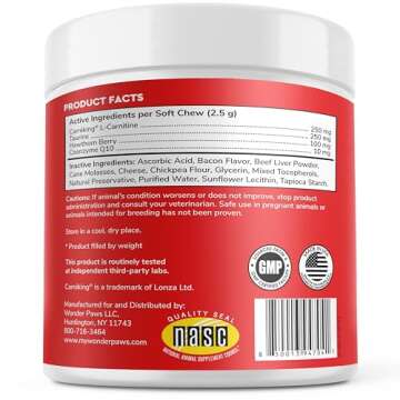 Wonder Paws Cardio Support for Dogs – Cardiovascular Chews Heart Health, Circulation, Energy & Wei...