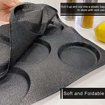 Hamburger Bun Pan, Mesh Silicone Hamburger Bun Mold, Non Stick Baking Pan for Making Buns, Great Perforated Bakery Molds for Gluten Free Buns(8 loaf, 17.1X12.2X0.59 inch)
