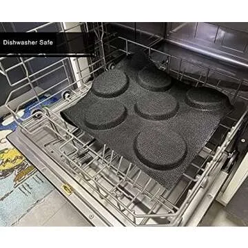 Hamburger Bun Pan, Mesh Silicone Hamburger Bun Mold, Non Stick Baking Pan for Making Buns, Great Perforated Bakery Molds for Gluten Free Buns(8 loaf, 17.1X12.2X0.59 inch)